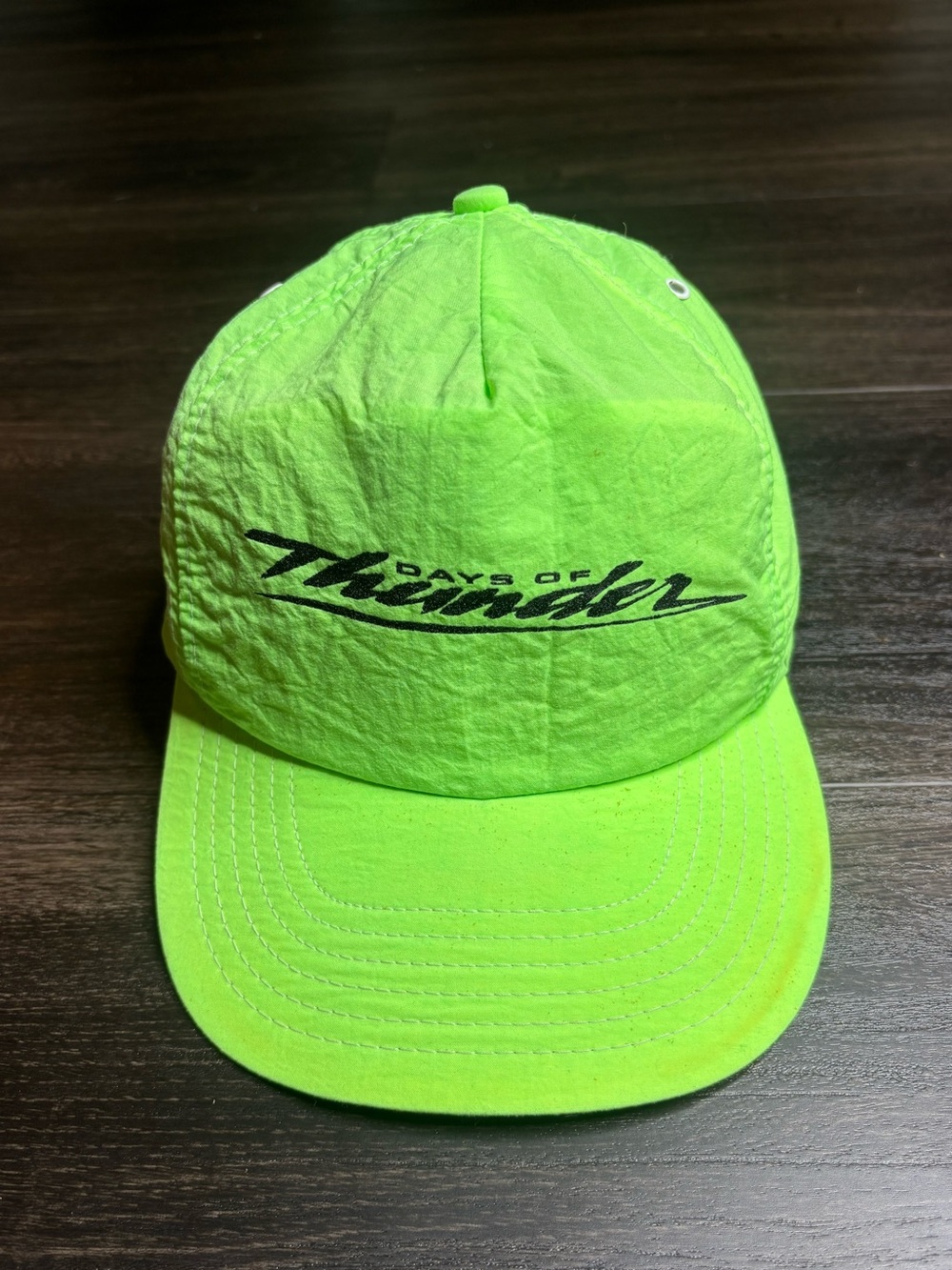 Vintage 90’s Days of Thunder Hat Cap Neon Green Movie Advertising Tom Cruise